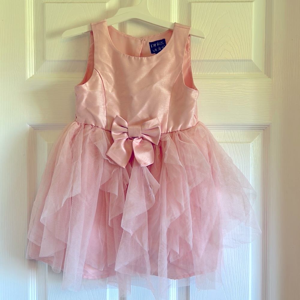 Girls pink event/church dress
